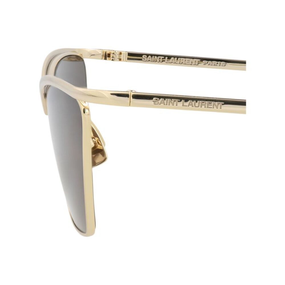 Saint Laurent Cat Eye-Frame Metal Sunglasses Gold Womens - Picture 4 of 6